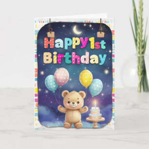 Cartão Primeiro aniversario Feliz