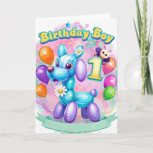 Cartão Primeiro aniversario Feliz (Frente)