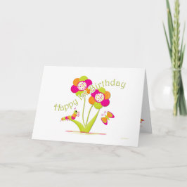 Cartão Primeiro aniversario feliz Caterpiller - borboleta