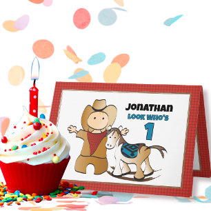 Cartão primeiro aniversario Rodeo Cowboy Selvagem de Dive