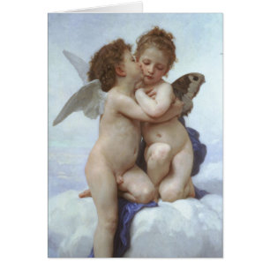 Cartão Primeiro Beijo por Bouguereau, Vintage, Anjos Vito