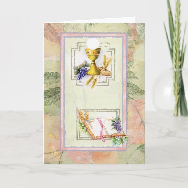 Cartão Primeiro comunhão santamente, confirmação (Frente)