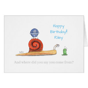 Cartão Primeiro Contato de Aliens e Caracóis.