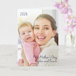 Cartão Primeiro Dia das Mães Foto e Ano