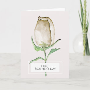 Cartão primeiro Dia das Mães Moderno, elegante, rosa,