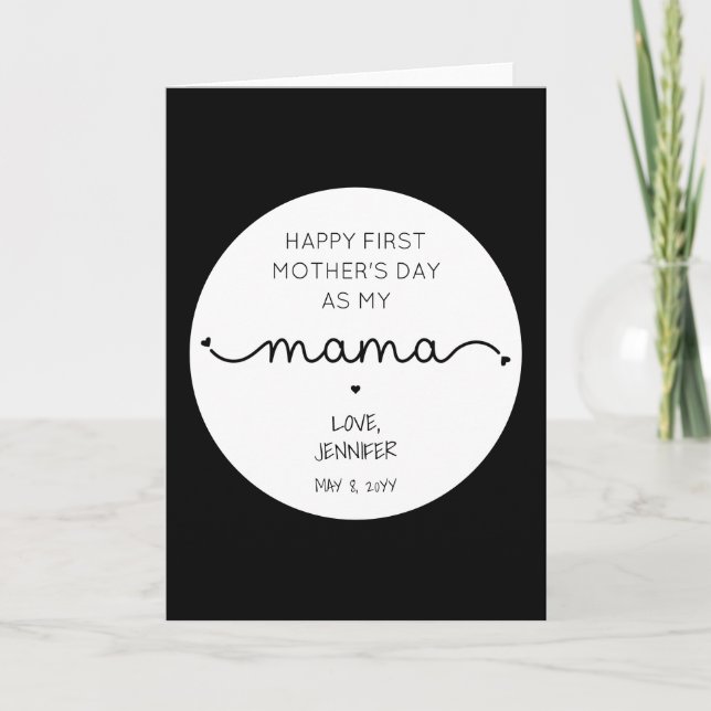 Cartão Primeiro Dia das Mães Personalizado Nova Mamãe (Frente)