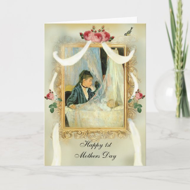 Cartão Primeiro Dia de as mães do Crib 2 (Frente)