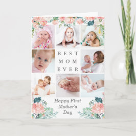 Cartão Primeiro Dia de as mães MELHOR MOM NUNCA 9 Fotos F