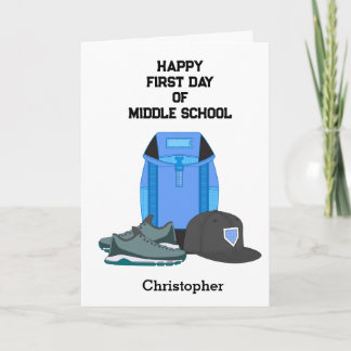 Cartão Primeiro Dia Personalizado do Menino no Ensino Fun