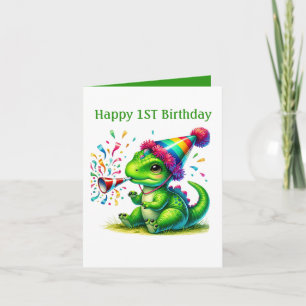 Cartão Primeiro dinossauro de Aniversário da Unisex baby
