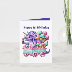 Cartão Primeiro dinossauro de Aniversário da Unisex baby