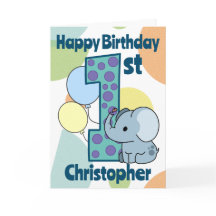 Primeiro Elefante Personalizado de 1º Aniversário
