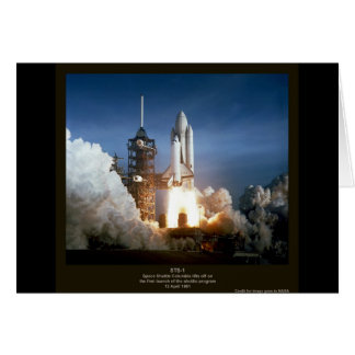 Cartão Primeiro lançamento do Shuttle de Espaço STS-1 Col