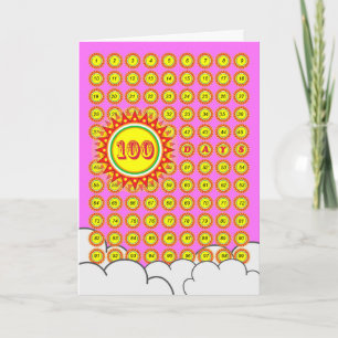 Cartão Primeiro Milestone de 100 Dias do Bebê com Suns