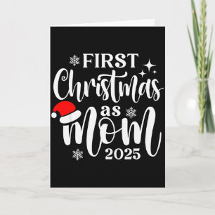 Cartão Primeiro Natal como Mãe 2025 Floco de Neve Xmas Fa