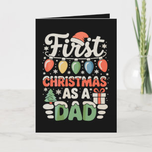 Cartão Primeiro Natal Como Pai Novo Papai Luzes de Natal