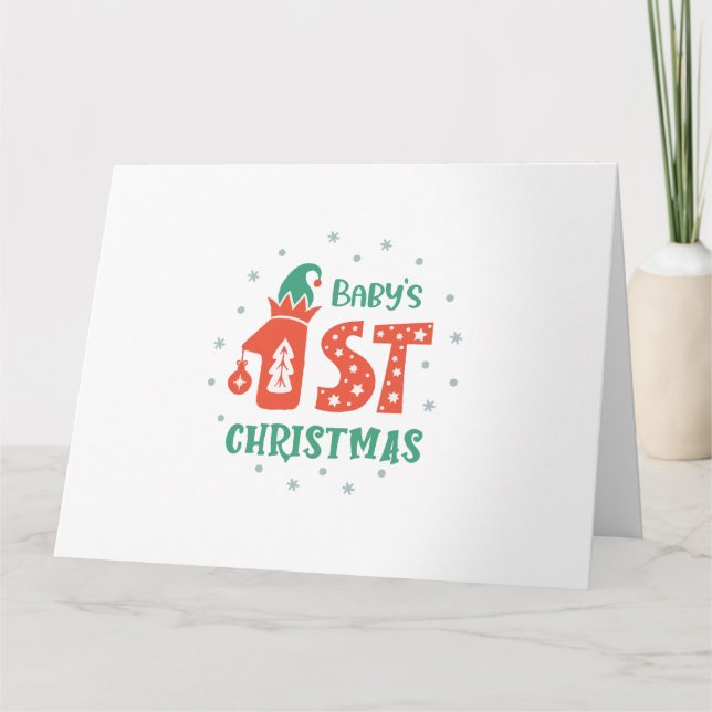 Cartão Primeiro Natal da Bebê  (Frente)