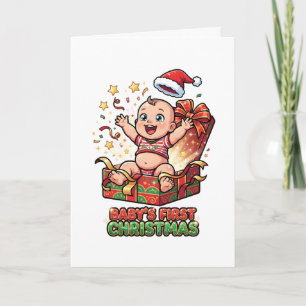 Cartão Primeiro Natal do Bebê Presente de Bebê Fofo