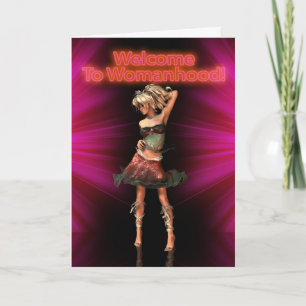 Cartão Primeiro período, 1rua, Mulher