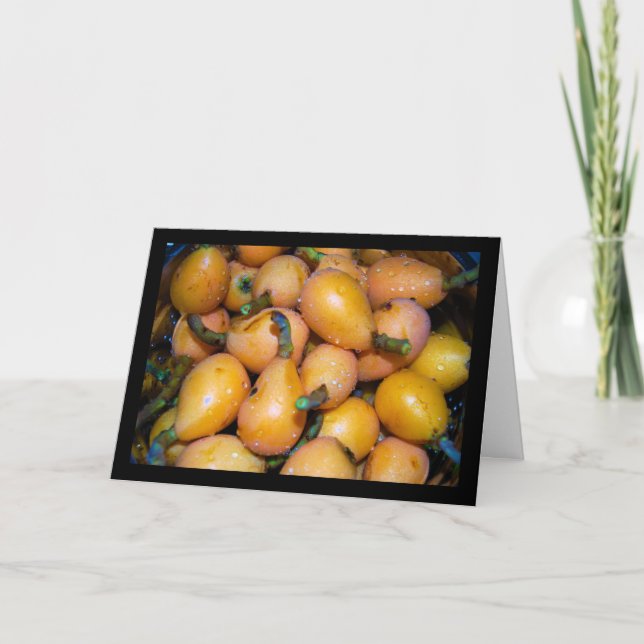 Cartão Primeiro plano da fruta Nespola (Frente)