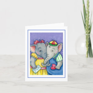 CARTÃO PRIMEIROS AMORES DE ELEFANTES BEBÊS, PAQUIDERMES F