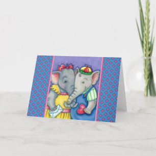 CARTÃO PRIMEIROS AMORES DE ELEFANTES BEBÊS, PAQUIDERMES F