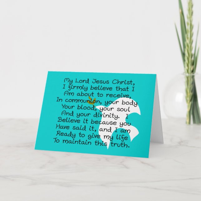 Cartão Primeiros presentes no Dia da Comunhão (Frente)