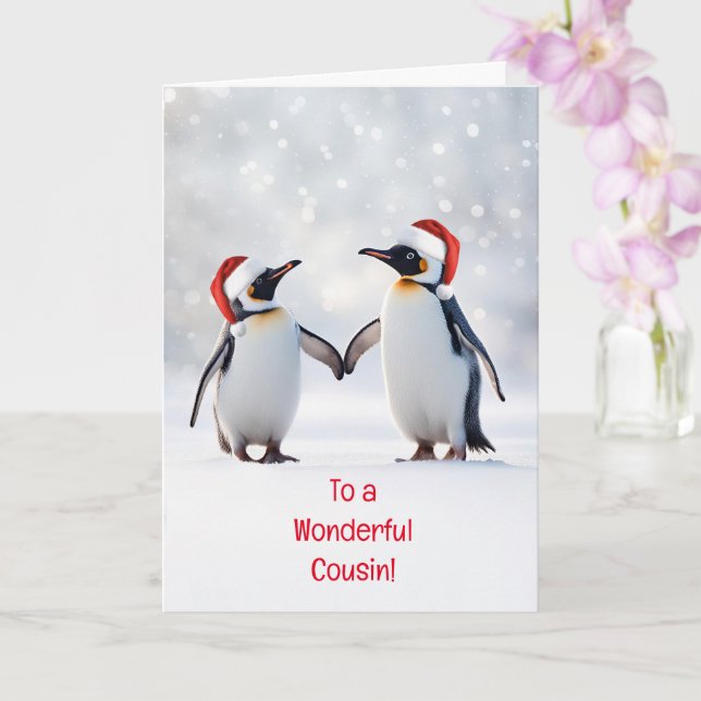 Cartão Primo Feliz Feriados de Natal Super Pinguim Bonito (Orquídea)