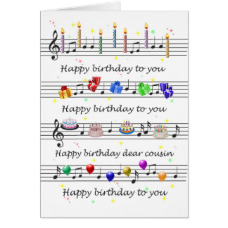 Cartão Primo Funny Happy Birthday - Folha Música