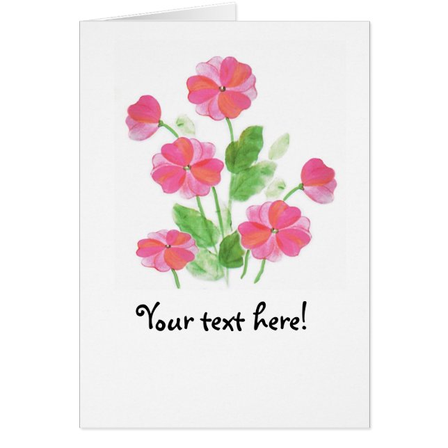 Cartão Prímula cor-de-rosa (Frente)