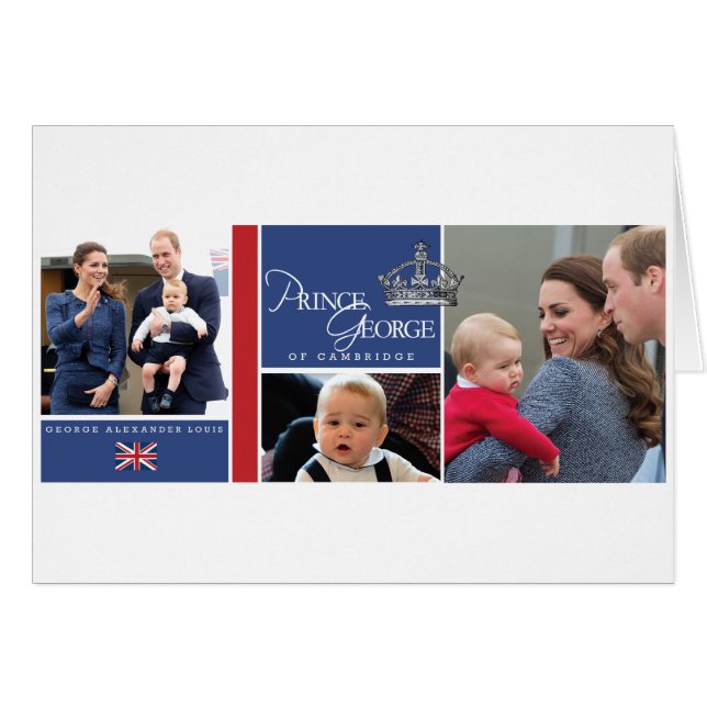 Cartão Prince George - William & Kate (Frente Horizontal)