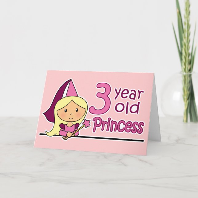 Cartão Princesa 3 anos (Frente)