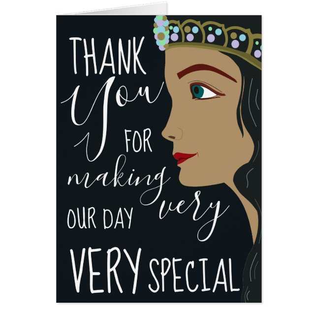 Cartão Princesa Chá de fraldas Azul Obrigado (Frente)