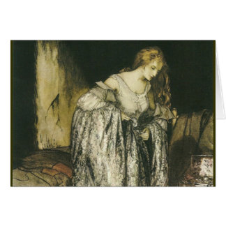 Cartão Princesa com o vestido por Arthur Rackham