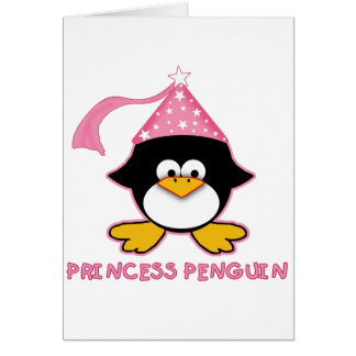 Cartão Princesa cor-de-rosa Pinguim