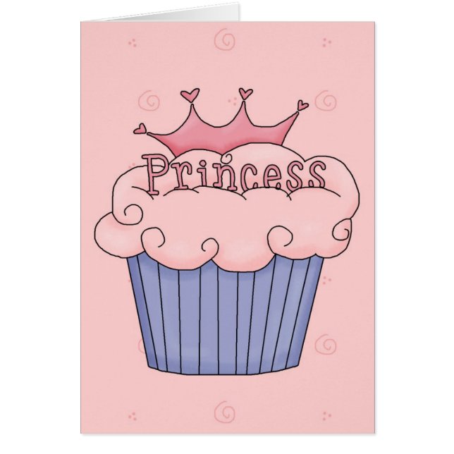 Cartão Princesa Cupcake - personalizado (Frente)