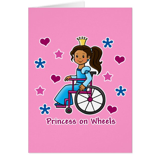 Cartão Princesa da cadeira de rodas (Frente)