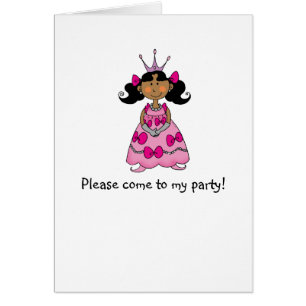 Cartão Princesa de cabelo preta