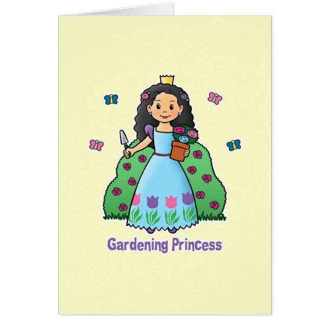 Cartão Princesa de jardinagem (Frente)