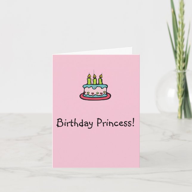 Cartão Princesa do aniversário (Frente)
