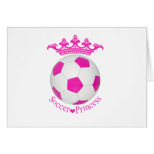 Cartão Princesa do Futebol, bola de futebol rosa