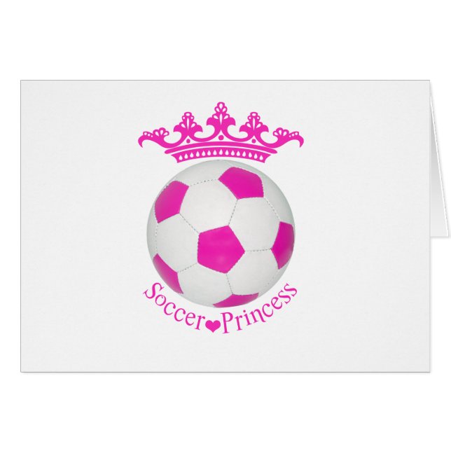 Cartão Princesa do Futebol, bola de futebol rosa (Frente Horizontal)