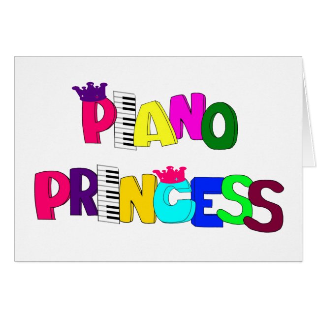 Cartão Princesa do piano (Frente horizontal)