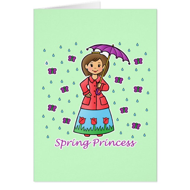 Cartão Princesa do primavera (Frente)