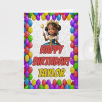 Princesa Fairytala Royal Saudação Bonito Aniversár