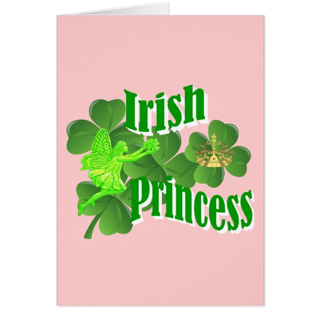 Cartão Princesa irlandesa e fada (Frente)