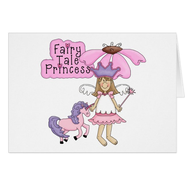 Cartão Princesa loura do conto de fadas (Frente Horizontal)