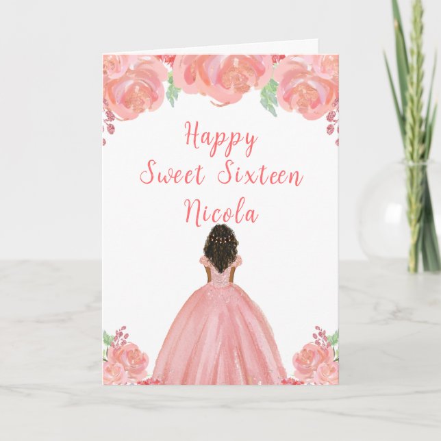 Cartão Princesa Rosa Rosa, Princesa Escura, Doce Dezessei (Frente)