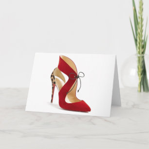 Cartão Princess Cinderella Leopard Red Shoes Quote Card