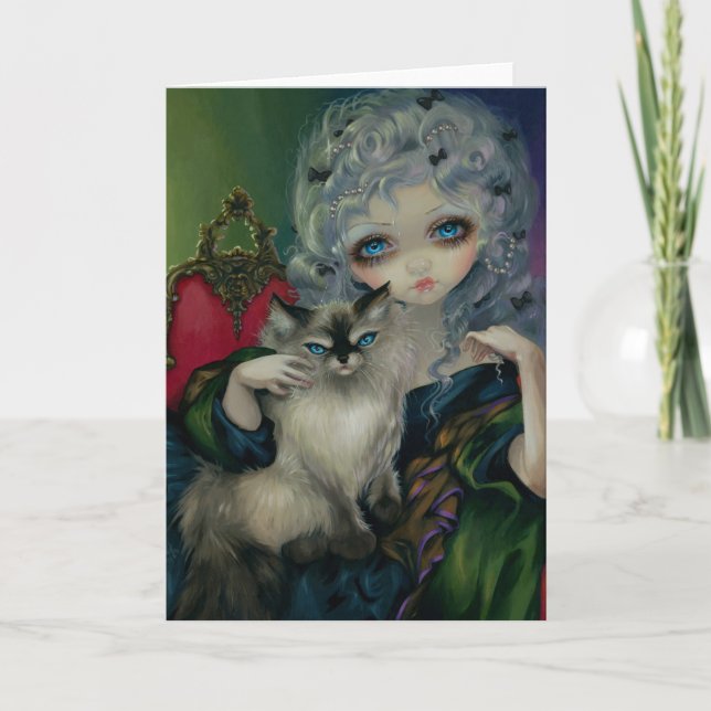 Cartão "Princess with a Ragdoll Cat" Greeting Card (Frente)